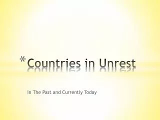 Countries in Unrest