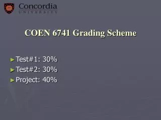 COEN 6741 Grading Scheme