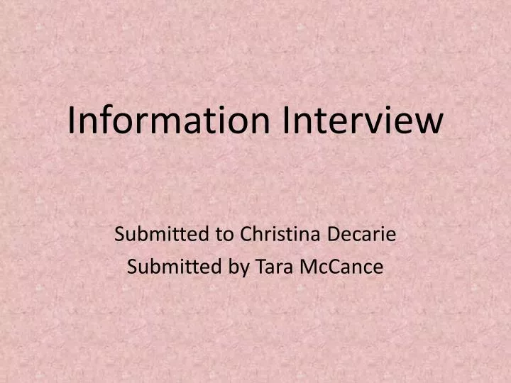 information interview