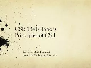 CSE 1341-Honors Principles of CS I