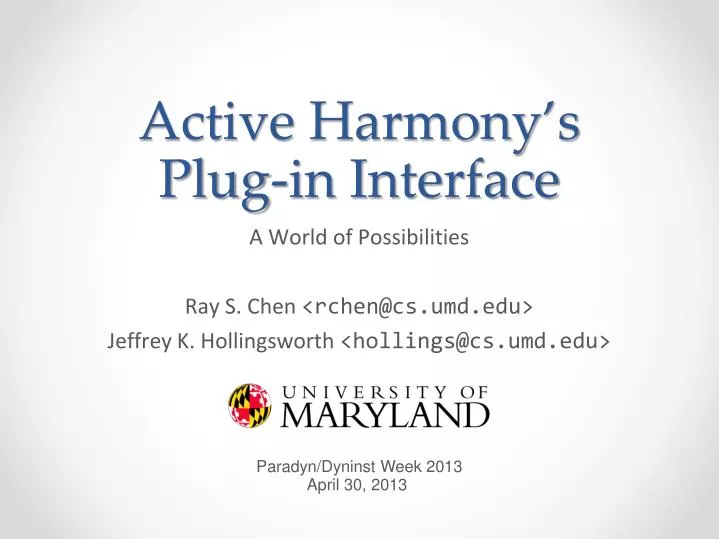 active harmony s plug in interface