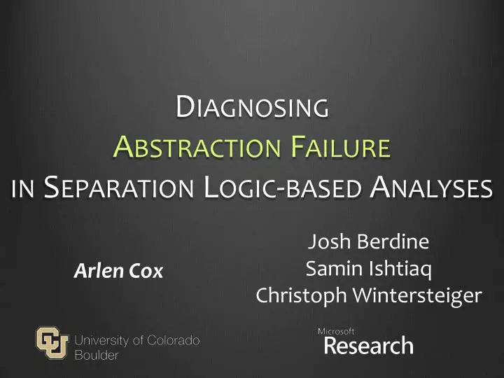 diagnosing abstraction failure in separation logic based analyses