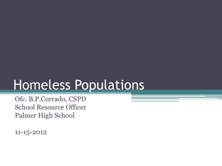 homeless populations