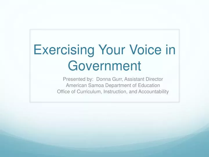 exercising your voice in government