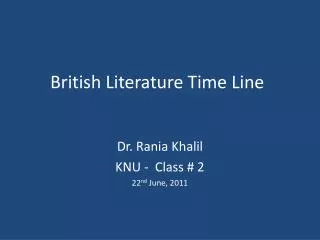 British Literature Time Line