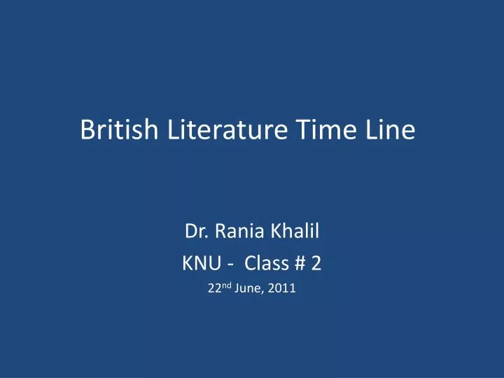 british literature time line