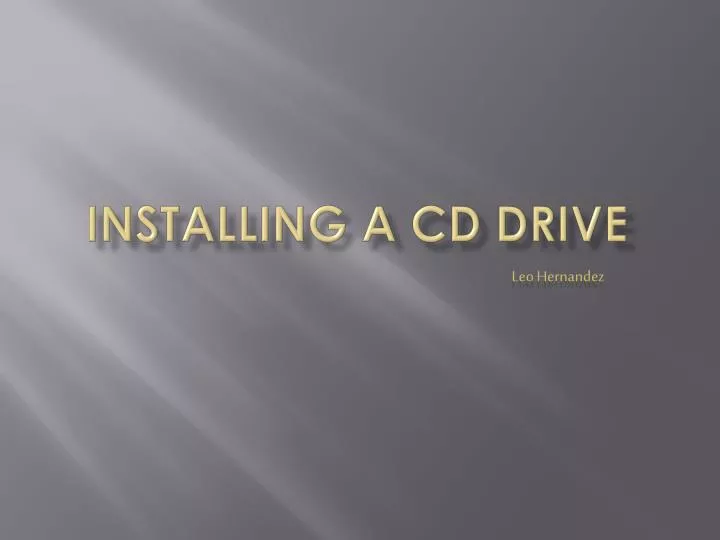 installing a cd drive