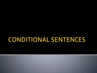 CONDITIONAL SENTENCES