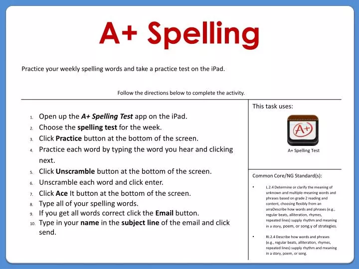 a spelling