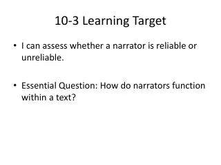 10-3 Learning Target
