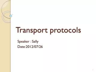 Transport protocols