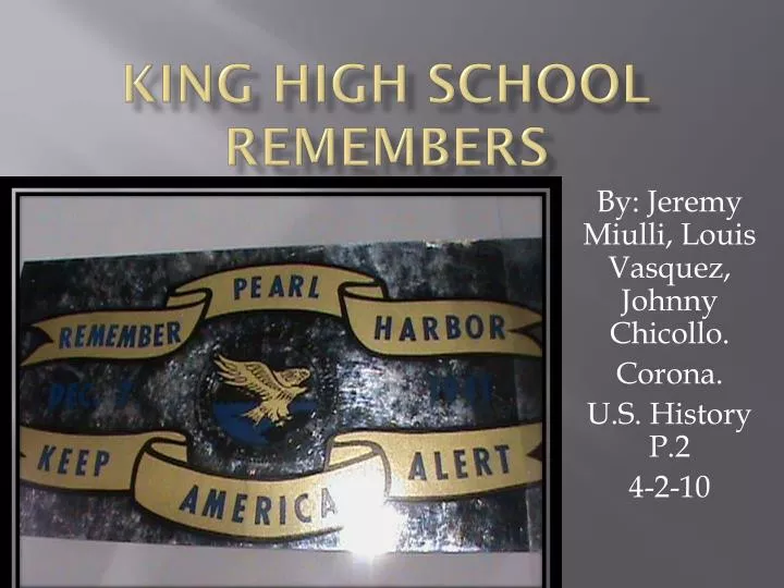 king high school remembers