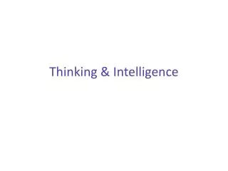 Thinking &amp; Intelligence