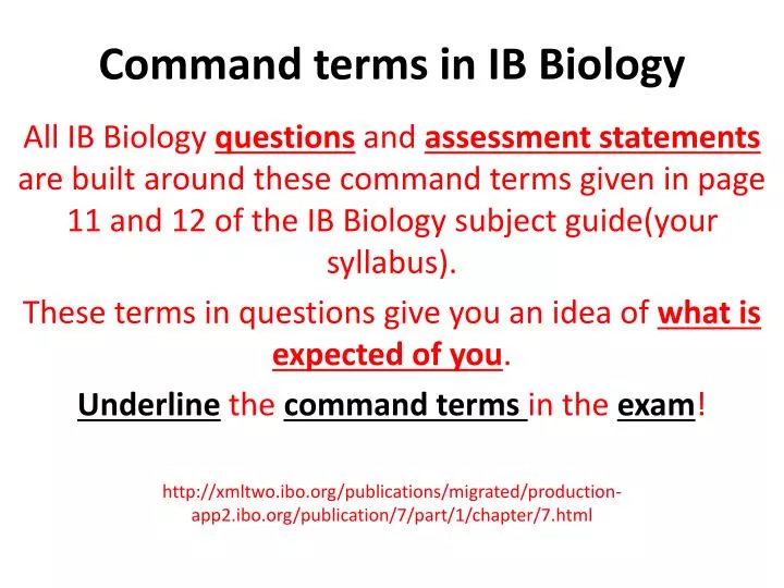 command terms in ib biology