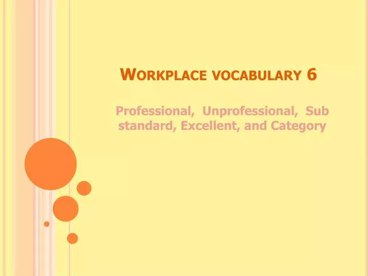 workplace vocabulary 6