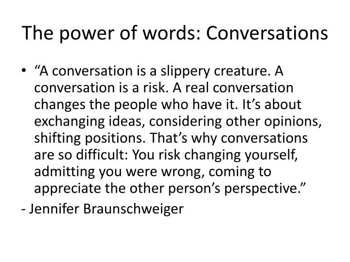 the power of words conversations