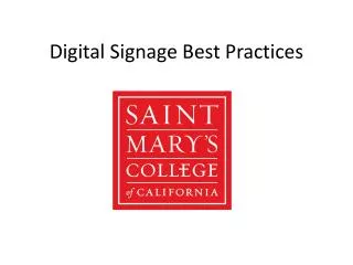 Digital Signage Best Practices