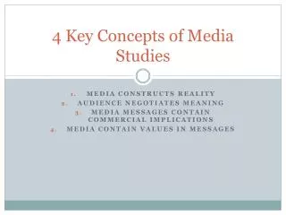 4 Key Concepts of Media Studies