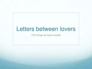 Letters between lovers