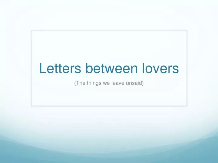 letters between lovers