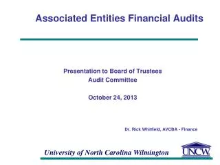 Associated Entities Financial Audits