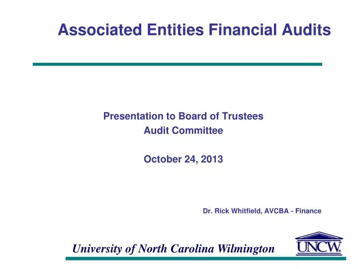 associated entities financial audits