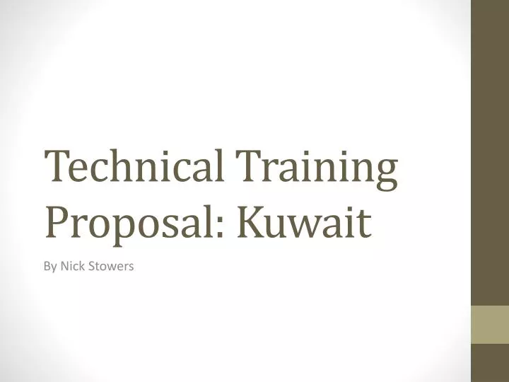 technical training proposal kuwait