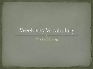 Week #25 Vocabulary