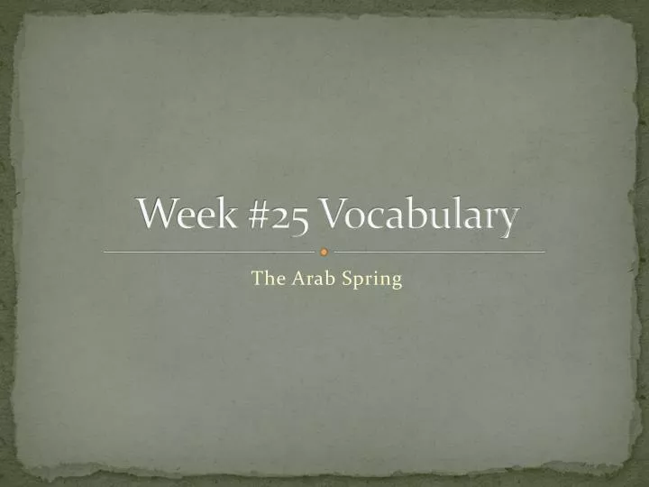 week 25 vocabulary