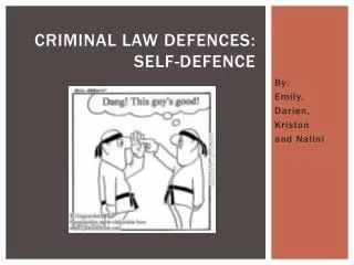Criminal Law Defences : Self- Defence