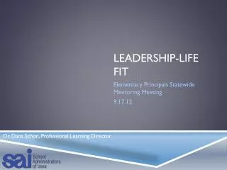 Leadership-Life Fit