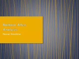 barbara allen analysis