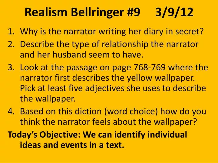 realism bellringer 9 3 9 12