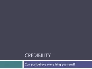 credibility