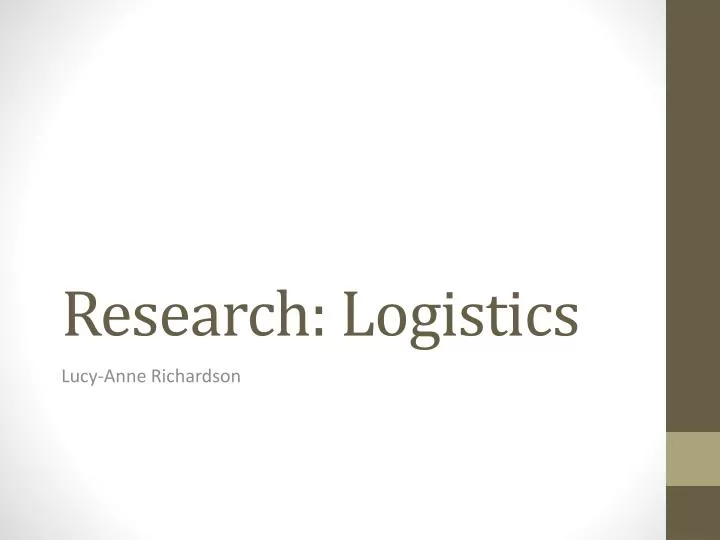 research logistics