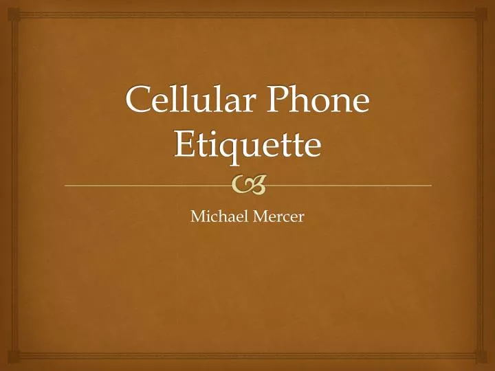 cellular phone etiquette