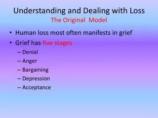 Understanding and Dealing with Loss The Original Model