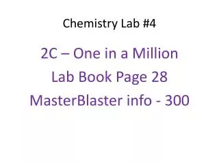 Chemistry Lab #4