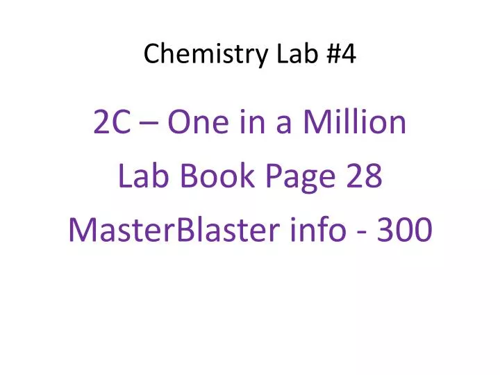 chemistry lab 4