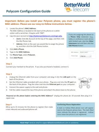 Polycom Configuration Guide