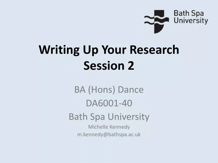 writing up your research session 2
