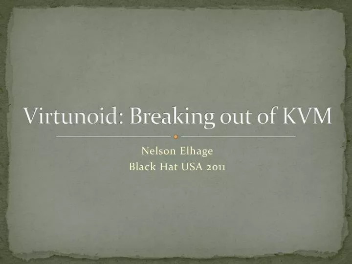 virtunoid breaking out of kvm