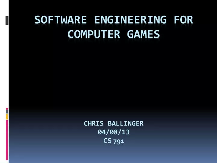 software engineering for computer games