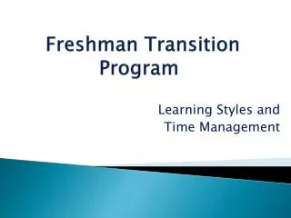 Freshman Transition Program