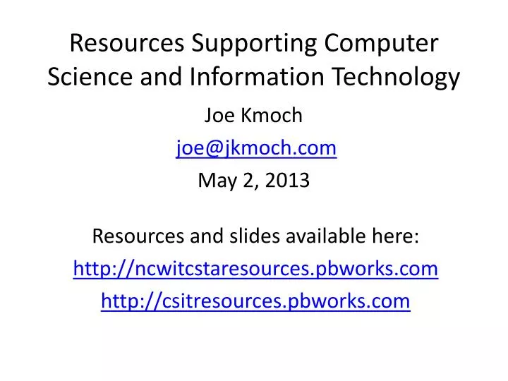 resources supporting computer science and information technology