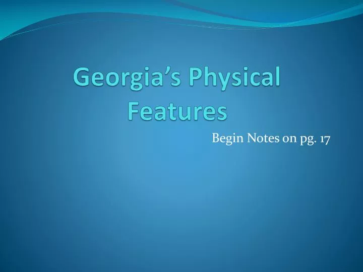 georgia s physical features