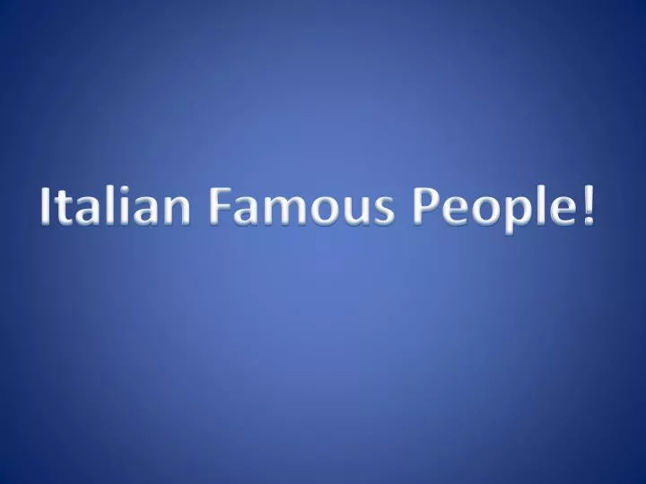 italian famous people