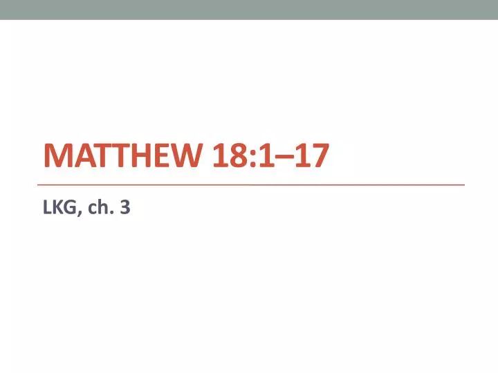 matthew 18 1 17