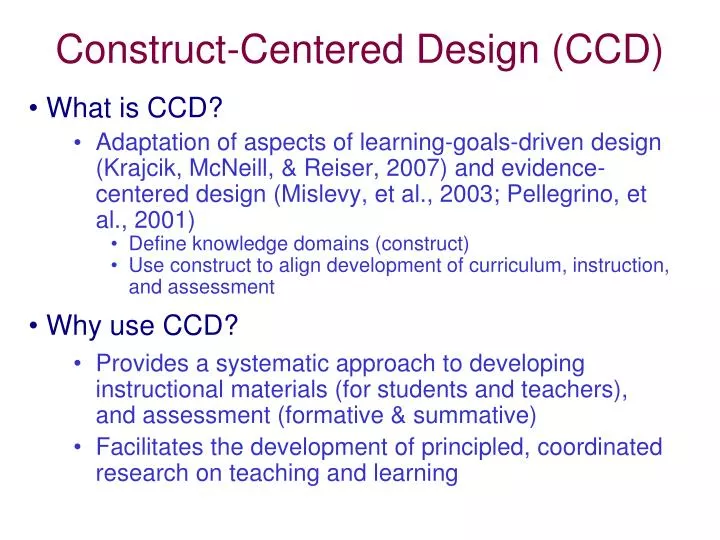 construct centered design ccd