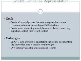 Evicare : Guideline R epresentation